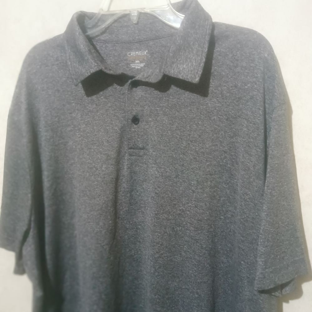 Cremieux "Performance" heather gray henley style shirt size XXL